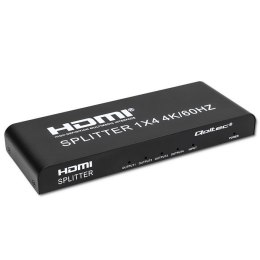 Qoltec Aktywny rozdzielacz Splitter 4 x HDMI 4K 60Hz stabilny sygnał