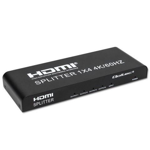 Qoltec Aktywny rozdzielacz Splitter 4 x HDMI 4K 60Hz stabilny sygnał