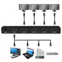 Qoltec Aktywny rozdzielacz Splitter 4 x HDMI 4K 60Hz stabilny sygnał