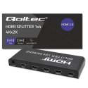 Qoltec Aktywny rozdzielacz Splitter 4 x HDMI 4K 60Hz stabilny sygnał