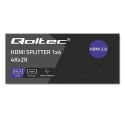 Qoltec Aktywny rozdzielacz Splitter 4 x HDMI 4K 60Hz stabilny sygnał