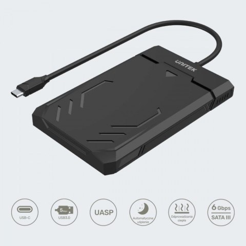 Obudowa Unitek Y-3036A USB-C SATA 2,5" szybki transfer 5Gbps