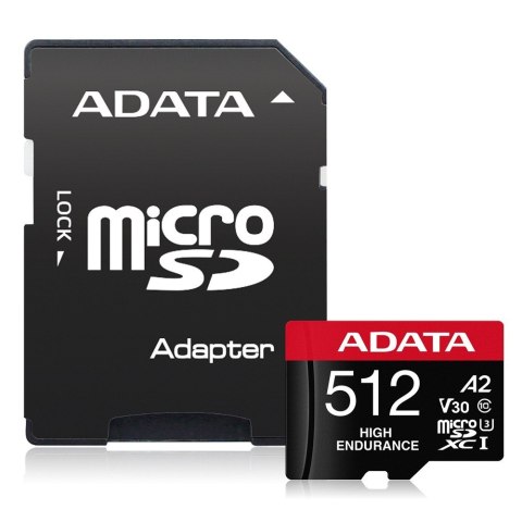 Karta microSD Adata High Endurance 512GB UHS1 U3 V30 100 85MBs z adapterem