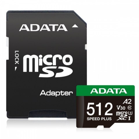 Adata Karta microSD Speed Plus 512GB UHS1 U3 V30 A2 180 MB/s szybka pamięć