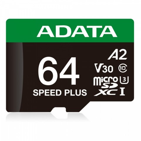 Adata Karta microSD Speed Plus 64GB UHS1 U3 V30 A2 160/140 MB/s szybka wydajność