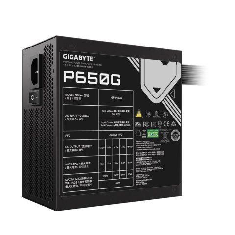 Zasilacz Gigabyte GP-P650G 650W GOLD z wentylatorem 120mm