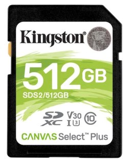 Kingston Karta pamięci SD 512GB Canvas Select Plus szybka wydajna