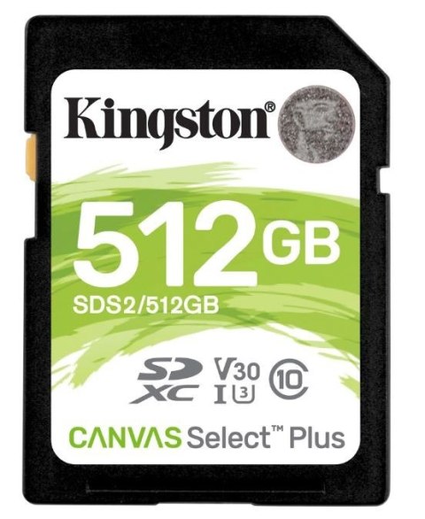 Kingston Karta pamięci SD 512GB Canvas Select Plus szybka wydajna