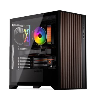 Obudowa Krux Palum Midi Tower elegancka z drewnianymi elementami