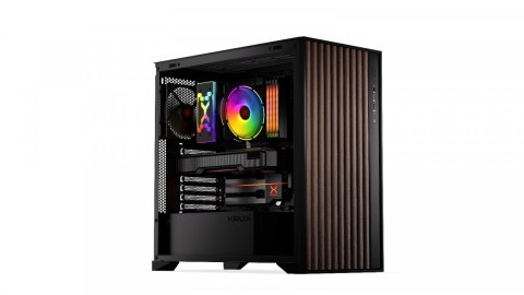 Obudowa Krux Palum Midi Tower elegancka z drewnianymi elementami