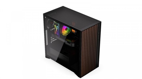 Obudowa Krux Palum Midi Tower elegancka z drewnianymi elementami