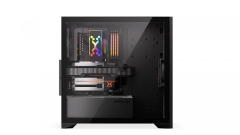 Obudowa Krux Palum Midi Tower elegancka z drewnianymi elementami