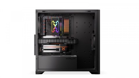 Obudowa Krux Palum Midi Tower elegancka z drewnianymi elementami