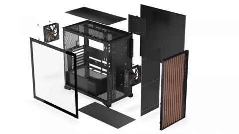 Obudowa Krux Palum Midi Tower elegancka z drewnianymi elementami