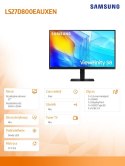 Monitor Samsung ViewFinity S80D 27 cali UHD 3840x2160 IPS 60Hz