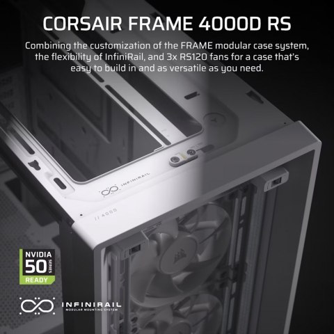 Obudowa Corsair FRAME 4000D RS White Mid Tower ATX modułowa z wentylatorami