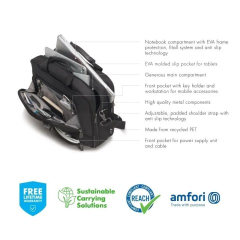 Torba DICOTA Eco Top Traveller PRO 15-17.3'' ekologiczna z recyklingu PET
