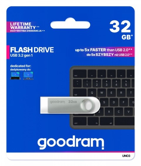 Pendrive GOODRAM UNO3 32GB srebrny USB 3.2 szybki zakonserwowany