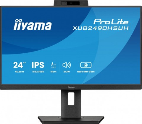 Monitor IIYAMA ProLite XUB2490HSUH-B2 24 FHD IPS z kamerą i mikrofonem