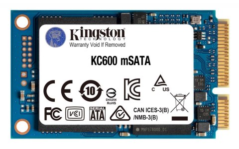 Kingston Dysk SSD SKC600 512GB mSATA szybki 550MB/s z zabezpieczeniami
