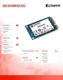 Kingston Dysk SSD SKC600 512GB mSATA szybki 550MB/s z zabezpieczeniami