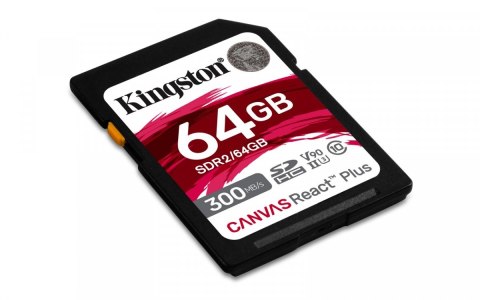 Karta pamięci Kingston SD 64GB Canvas React Plus 300MBs UHS-II U3