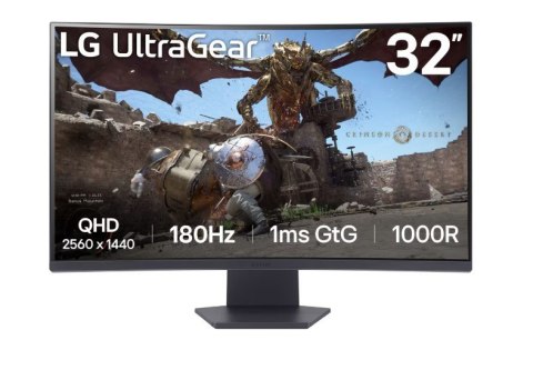Monitor LG Electronics 32GS60QC-B 31.5 QHD 1000R Curved 180Hz gaming