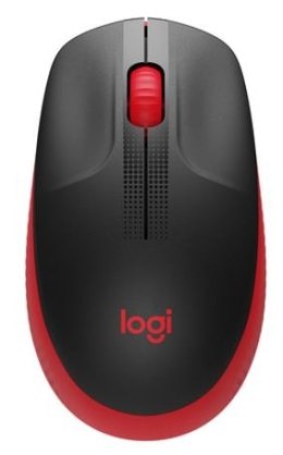 Logitech Mysz bezprzewodowa M190 Czerwona ergonomiczna do biura