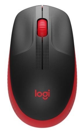 Logitech Mysz bezprzewodowa M190 Czerwona ergonomiczna do biura
