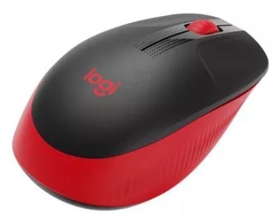 Logitech Mysz bezprzewodowa M190 Czerwona ergonomiczna do biura