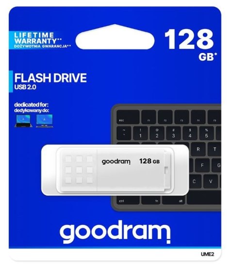 GOODRAM Pendrive UME2 128GB USB 2.0 Biały szybki i praktyczny
