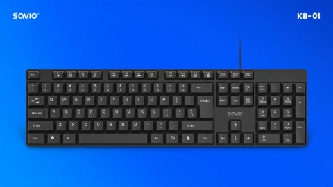 Klawiatura przewodowa Savio KB-01 kompaktowa z USB długa żywotność