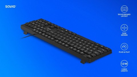 Klawiatura przewodowa Savio KB-01 kompaktowa z USB długa żywotność