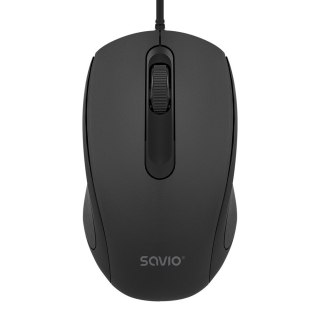 Mysz przewodowa Savio MB-02 optyczna uniwersalna 1200 DPI czarna