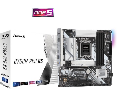 Płyta główna ASRock B760M Pro RS s1700 DDR5 mATX z PCIe 5.0 RGB