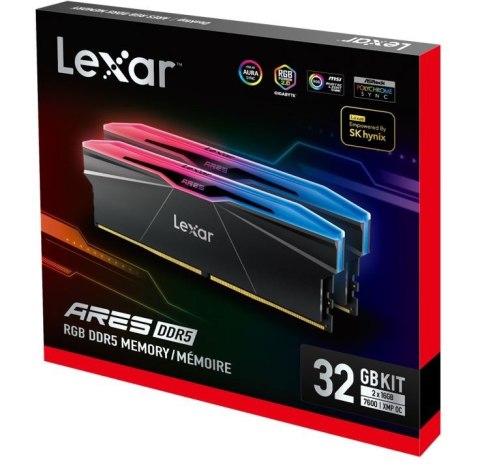 Pamięć Lexar DDR5 ARES RGB 32GB 7600 MHz super wydajna z podświetleniem