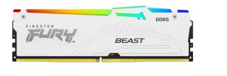 Pamięć Kingston DDR5 Fury Beast RGB 32GB 5600 CL36 biała z radiatorem