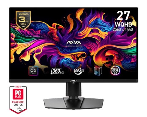 Monitor MSI MAG 271QPX 26.5 QD-OLED 360Hz WQHD czarny