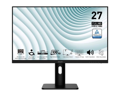 Monitor MSI PRO MP273AP 27 cali FHD LED 100Hz ergonomiczny czarny
