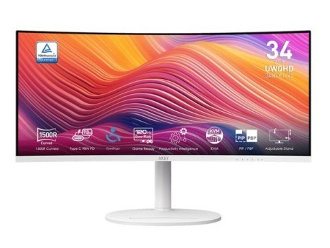 Monitor MSI Modern MD342CQPW 34 LED UWQHD zakrzywiony 120Hz biały
