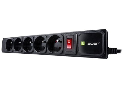 Listwa zasilająca Tracer PowerGear 5m czarna 5 gniazd z zabezpieczeniem