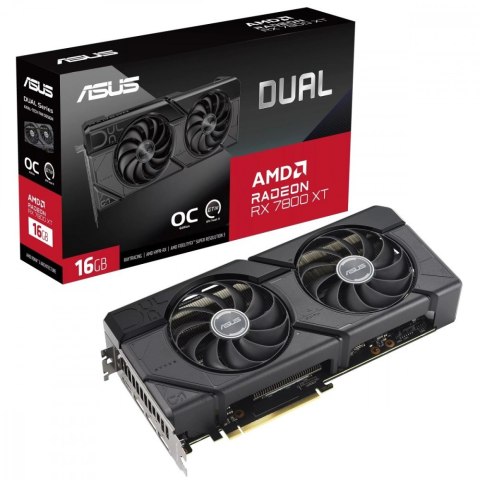 Asus Karta graficzna Dual Radeon RX 7800 XT OC Edition 16GB GDDR6 wydajna do gier