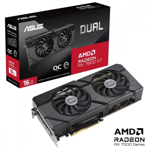 Asus Karta graficzna Dual Radeon RX 7800 XT OC Edition 16GB GDDR6 wydajna do gier