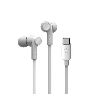 Słuchawki Belkin Rockstar USB-C białe douszne wodoodporne z mikrofonem
