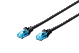 Digitus Patch cord U/UTP kat.5e 0,5m czarny sieciowy kabel RJ45
