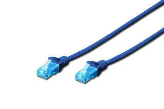 Digitus Patch cord U/UTP CAT 5e 0,5m niebieski kabel sieciowy