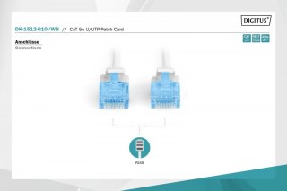 Kabel Digitus Patch cord U/UTP kat.5e 1m Biały sieciowy RJ45