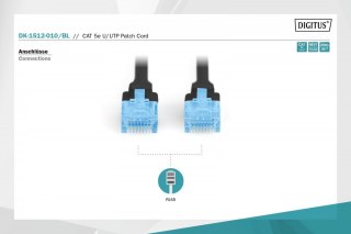 Kabel Digitus U/UTP kat.5e 1m czarny LAN do sieci