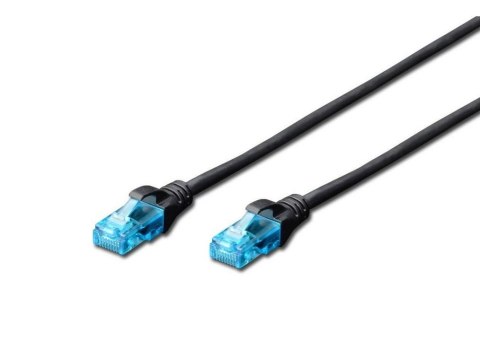 Kabel Digitus Patch cord U/UTP kat.5e 2m czarny do sieci lokalnej