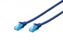 Kabel Digitus Patch cord U/UTP CAT 5e 2m niebieski do sieci LAN